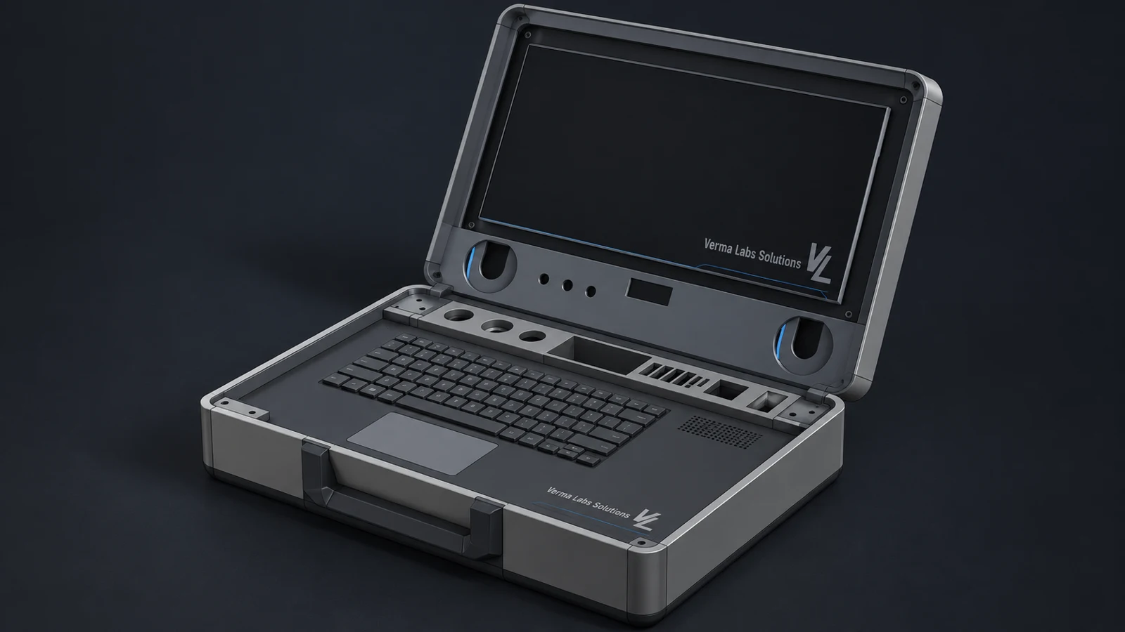 Custom computer enclosure CAD render