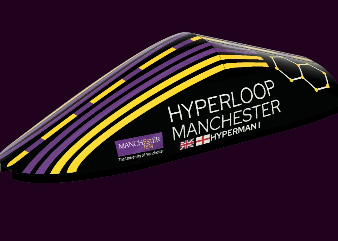 Hyperloop Manchester pod CAD render