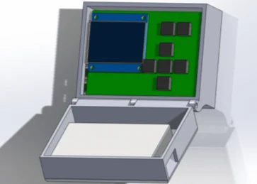 Custom STM32 digital multimeter CAD render