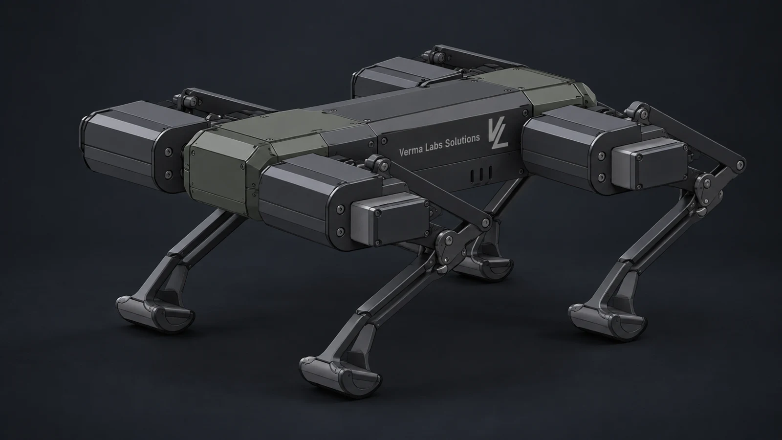Quadruped robot CAD render